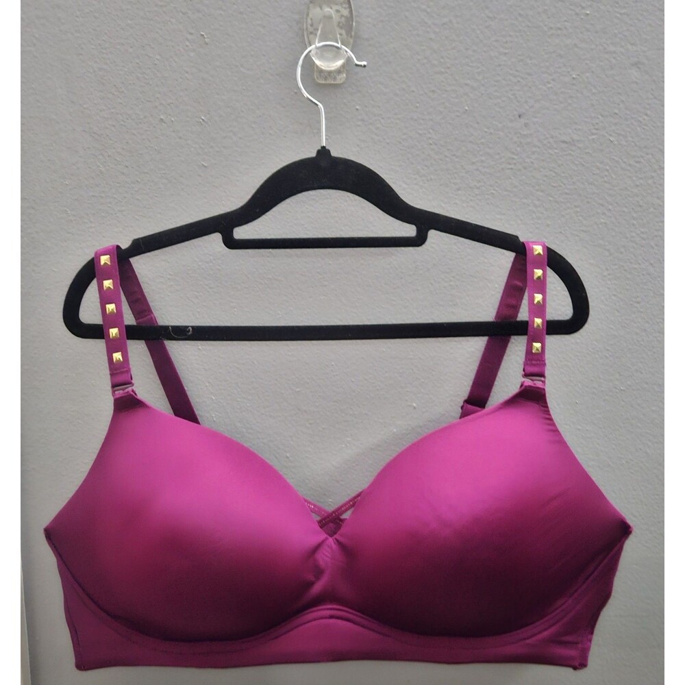 Torrid Dream Wire Free EUC Push Up Bra 42DD Maroon with studs